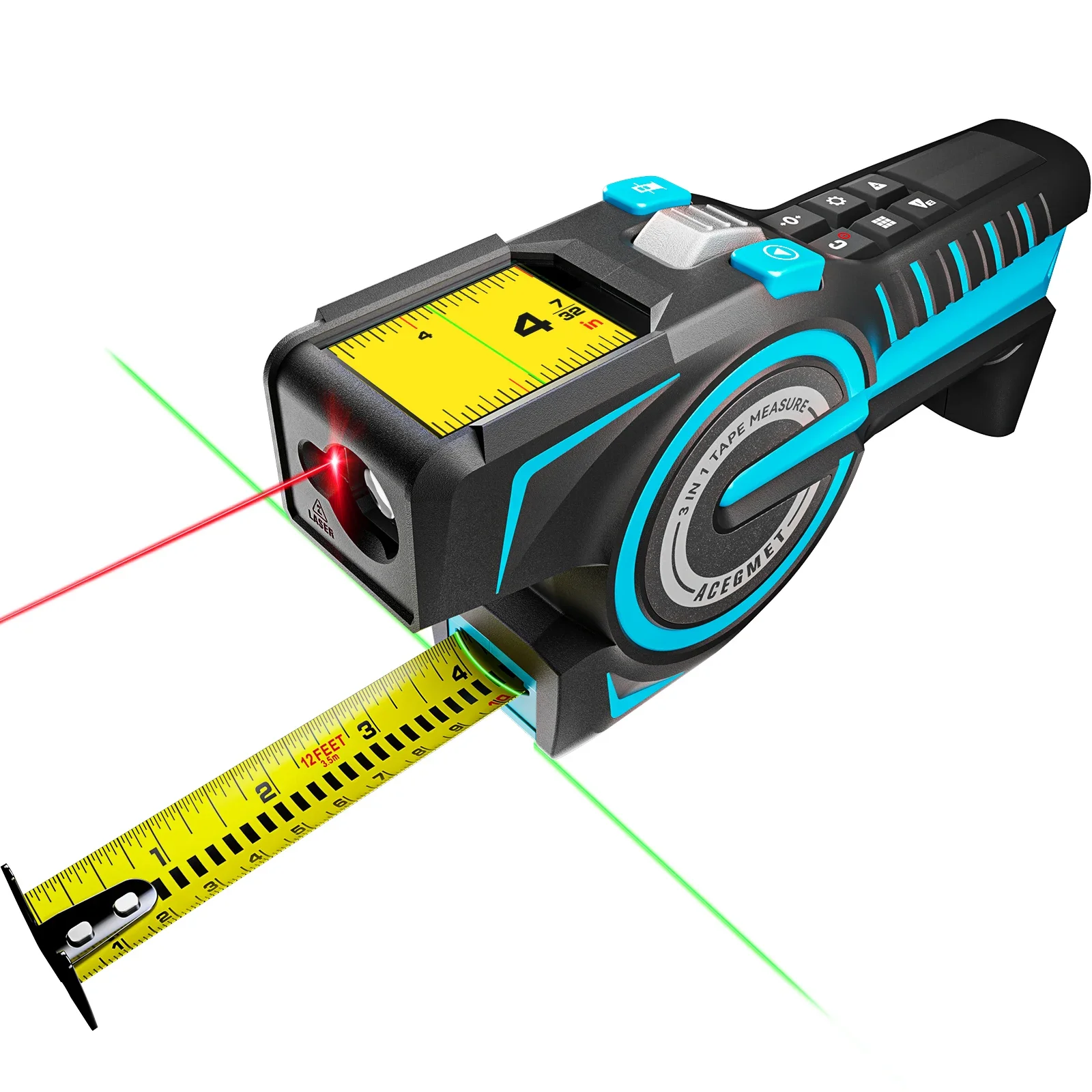 Mileseey DTX10 3-in-1 Digital Tape Laser Disance Meter Measure with Swappable Battery Laser Tape - Image 2