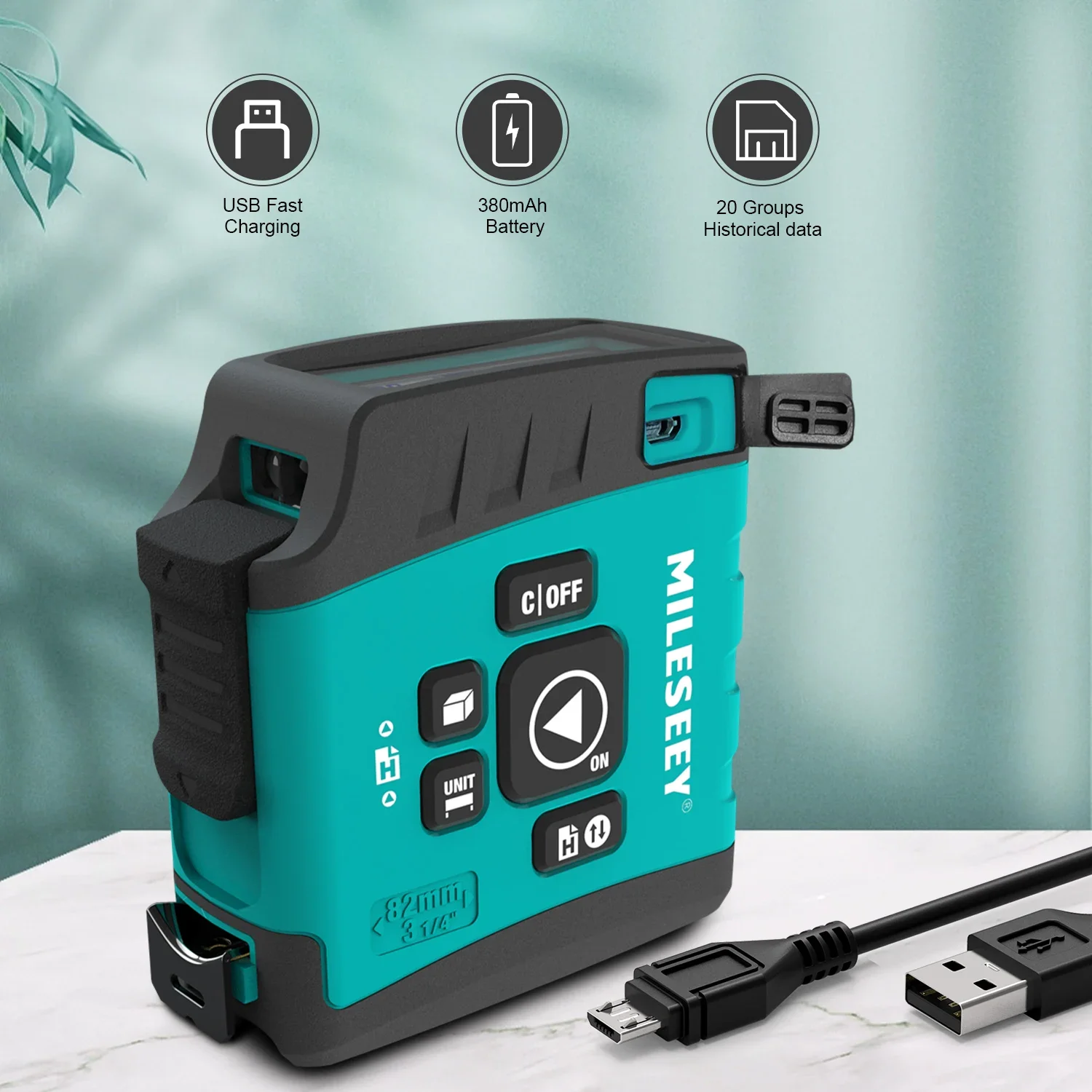 Mileseey DT20 BLUETOOTH Laser tape measure Smart Digital display trena laser Measuring tape with Bluetooth - Image 3