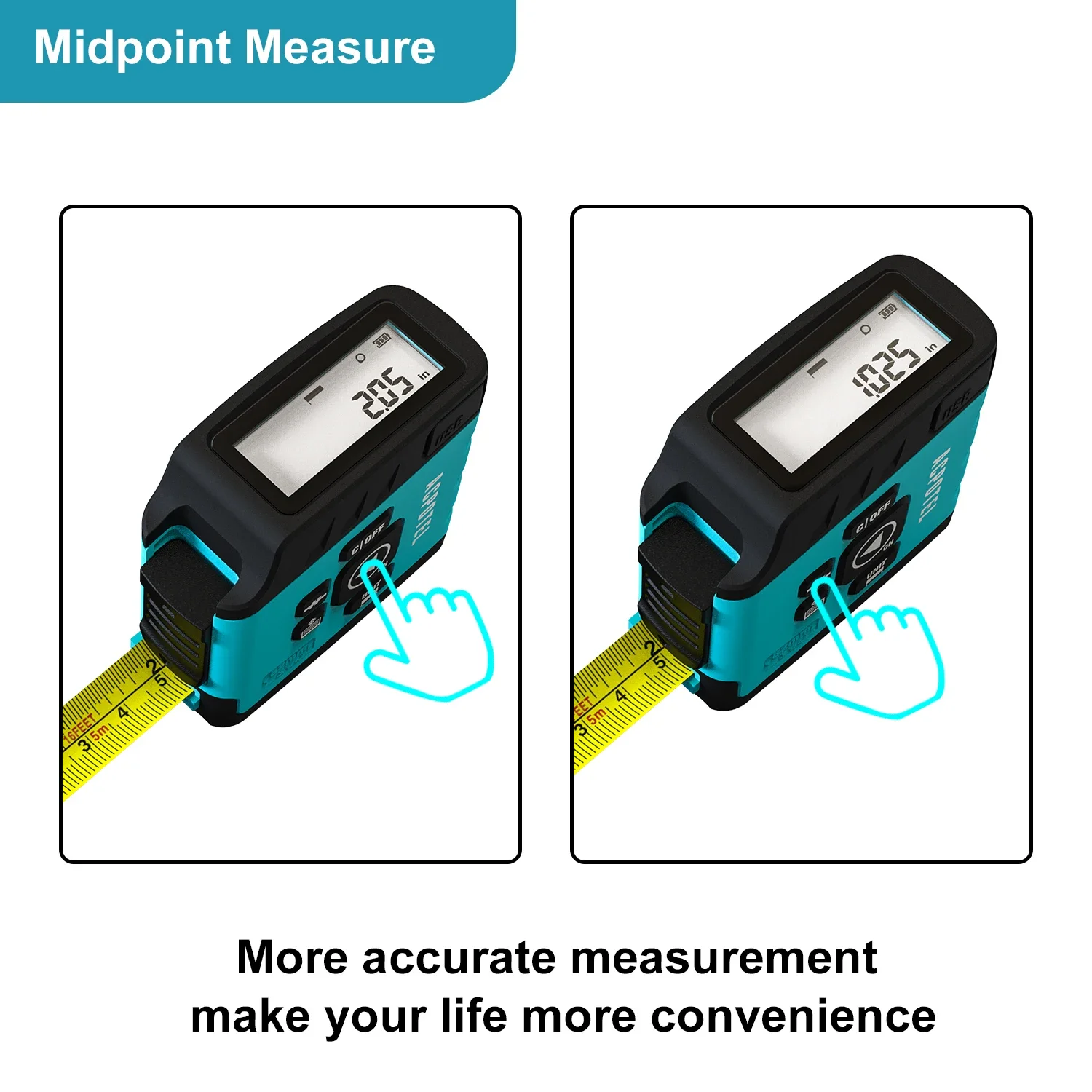 Mileseey DT20 BLUETOOTH Laser tape measure Smart Digital display trena laser Measuring tape with Bluetooth - Image 4