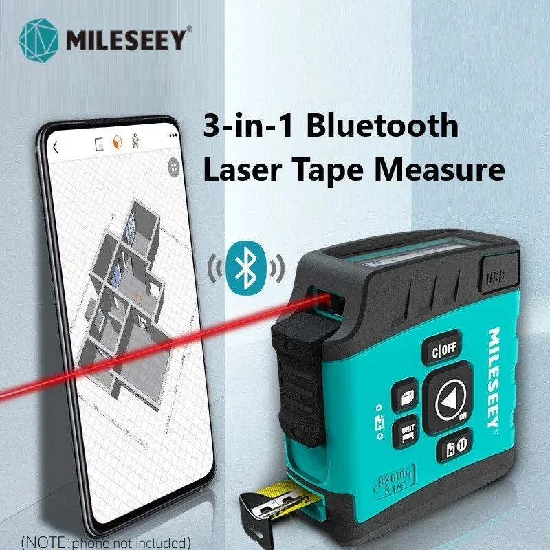 Mileseey DT20 BLUETOOTH Laser tape measure Smart Digital display trena laser Measuring tape with Bluetooth