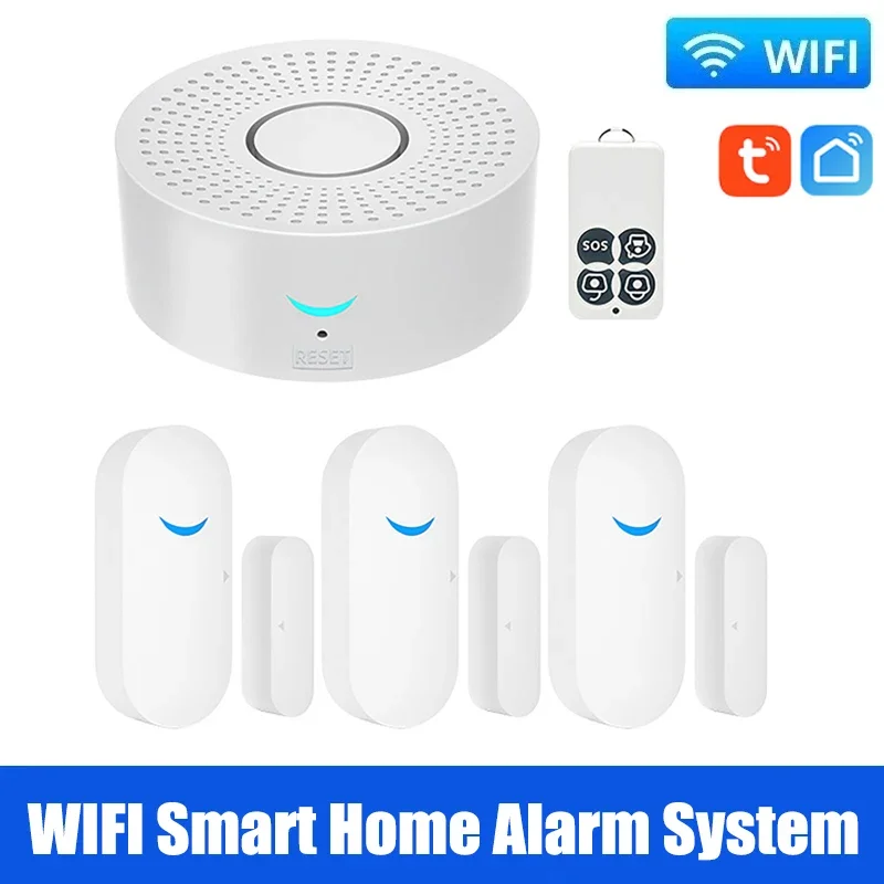 Tuya WiFi Smart Home Alarm System 433MHz Burglar Security Alarm Siren Smart Life App Control Wireless Home Alarms System Kits