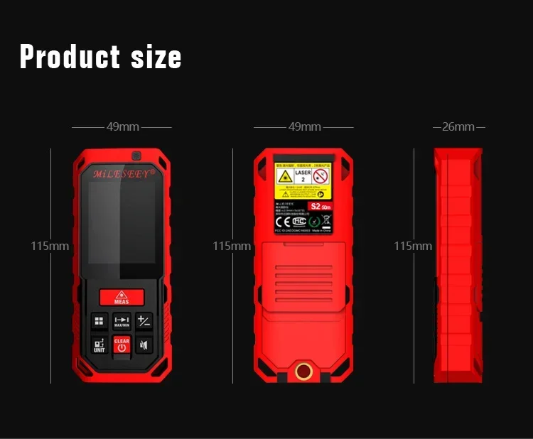 Mileseey S7/S2 40M 100M Laser Rangefinder Military Distance Meter Digital Range Finder Measurement Tape Measure for Indoor Deco - Image 6